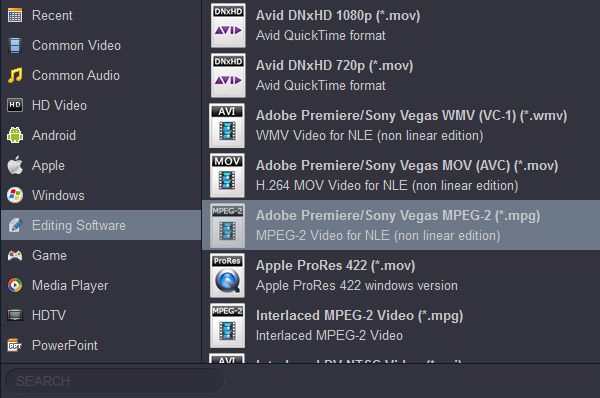 Convert Sony FDR-AX43 XAVC S to MPEG-2 for Premiere Pro